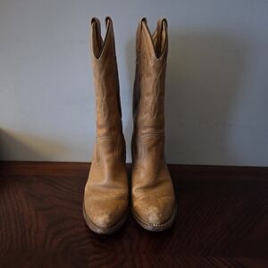 Tan Leather Cowboy Boots